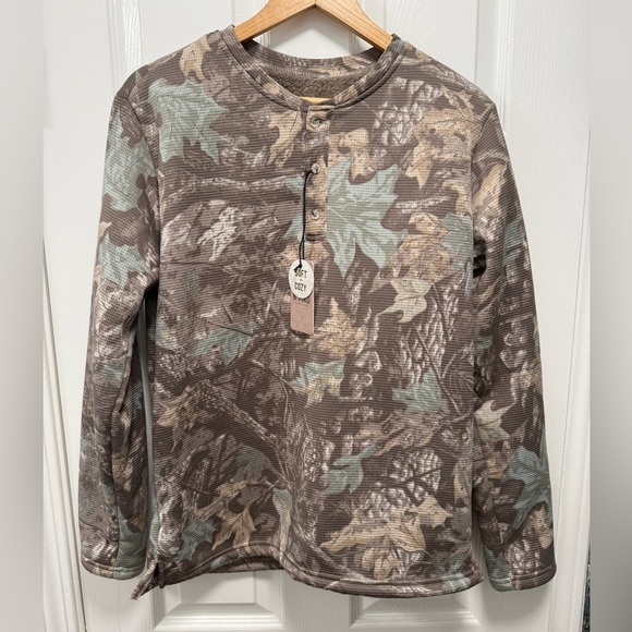 Nomad Other - Camouflage Long Sleeve Henley Shirt - Full Fleece lined size Small NWT